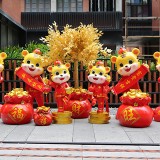 2022年虎年生肖玻璃钢卡通老虎雕塑