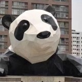 玻璃钢爬墙熊猫雕塑仿真卡通熊猫雕塑定制