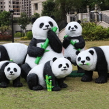 落地景观装饰玻璃钢仿真动物熊猫雕塑