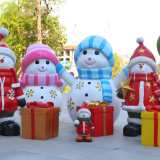 圣诞节主题玻璃钢雪人雕塑定制