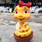 新年玻璃钢生肖蛇雕塑定制