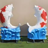 景观水景玻璃钢鲤鱼雕塑装饰