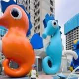 游乐场玻璃钢卡通海马雕塑定制