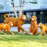 景观园林仿真玻璃钢猴子雕塑动物造型摆件