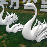 艺术与自然的交融白天鹅雕塑