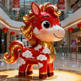 骏马迎春一尊玻璃钢雕塑里的年味与新意