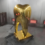 玻璃钢电镀牙齿雕塑打造震撼艺术与商业空间的点睛之作