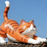 凝结时光的精灵当卡通猫在玻璃钢中重生