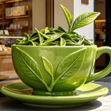 凝固的茶香解构玻璃钢泡茶杯雕塑中的时间容器