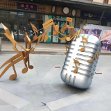 玻璃钢音乐麦克风雕塑凝固的音符