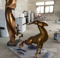 电镀土豪金玻璃钢雕塑梅花鹿